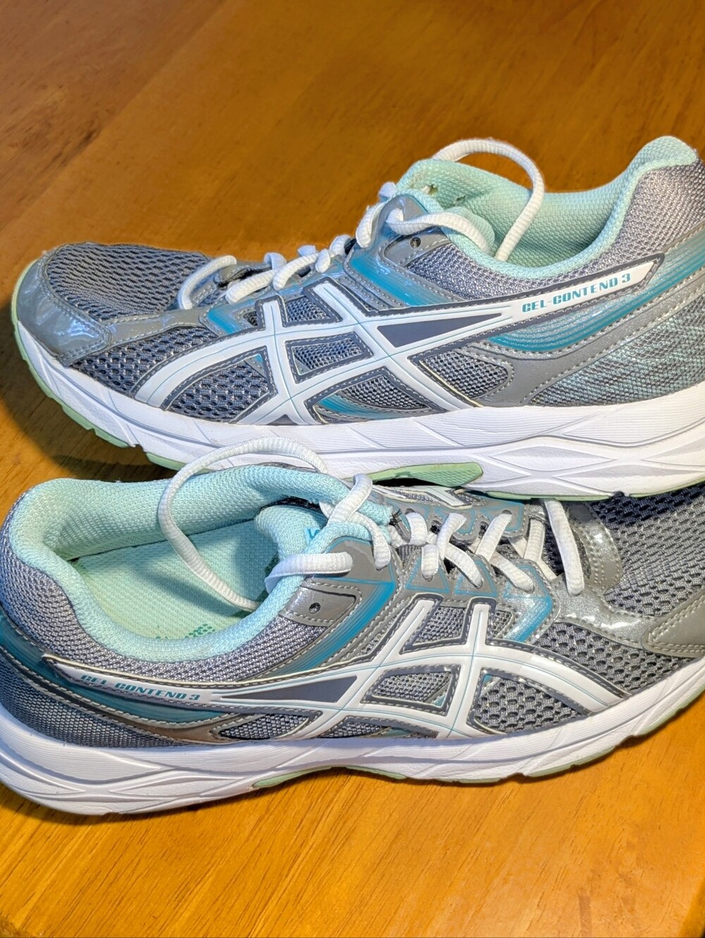 Asics Gel-Contend 3 T5G5Q Grey Green Women's Running Shoes 9.5D Sneakers Sports